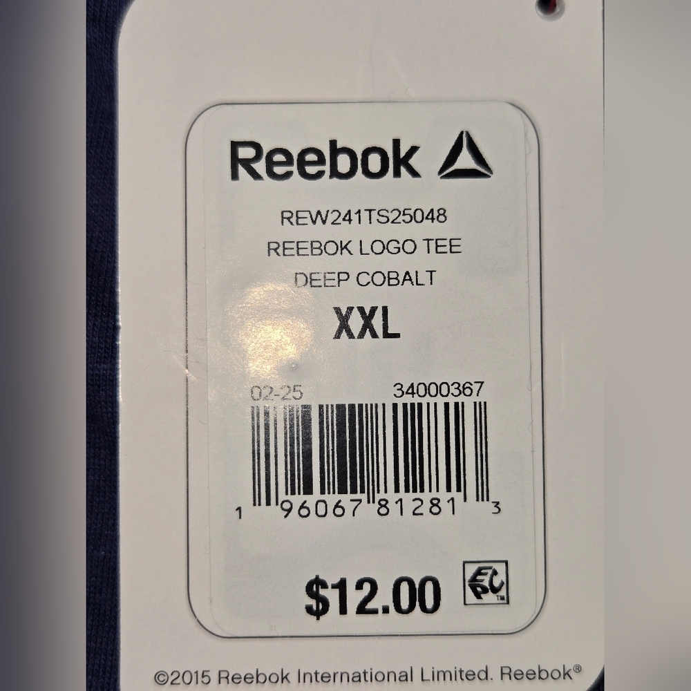 New! Lot Of 2, XXL Reebok Classic T-Shirts In Cobalt And Grey - Picture 7 of 9